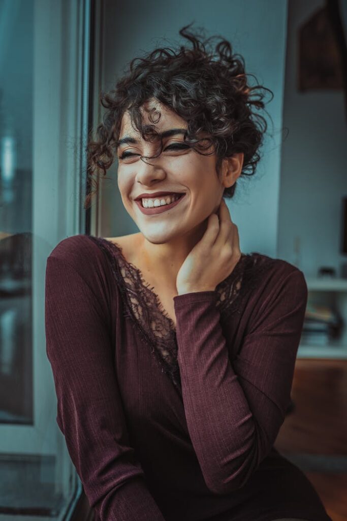 Woman Wearing Brown Longsleeve Top